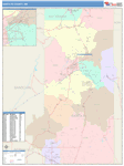 Santa Fe County Wall Map Color Cast Style